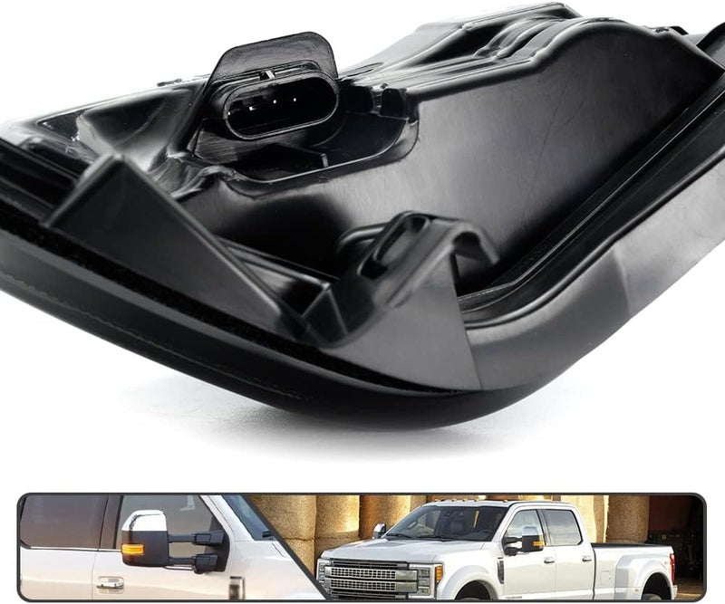 Mingrui test 2Pcs Sequential LED Side Mirror Marker Light for Ford F150 2015-2023, F250 F350 F450 F550 Super Duty 2017-2023 Amber Dynamic Blinker Indicator Turn Signal Light White Driving/Running Light Smoke Lens - Image 5